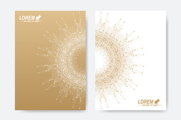 Poster - Modern vector template for brochure, flyer, cover or annual report. Abstract presentation with golden mandala