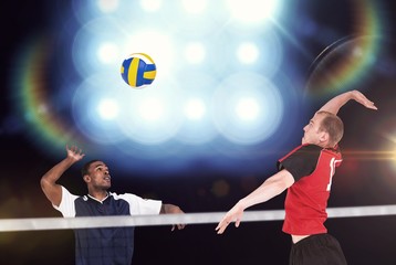 Poster - Composite image of sportsman hitting volleyball