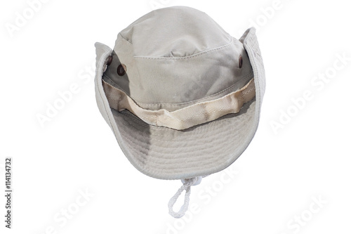 Bucket hat - Asian cowboy hat closeup isolated on a white background