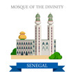 Mosque of the Divinity in Dakar Senegal Flat vector illustration