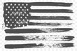 American national flag in black and white grunge style isolated on a transparent background. Vector grunge flag of United States of America the horizontal orientation. USA flag.