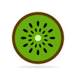 Kiwi slice vector icon.