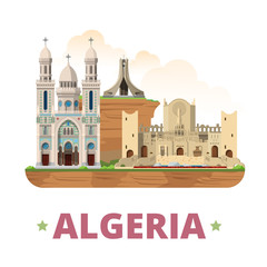 Wall Mural - Algeria country design template Flat cartoon style web vector