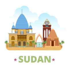 Wall Mural - Sudan country design template Flat cartoon style web vector