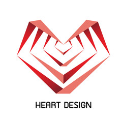 Geometric optical illusion heart, isolated on a white background. Heart design  illustration