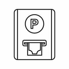 Poster - Parking fee icon, outline style