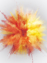 Abstract Orange And Yellow Powder Explosion