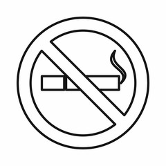 Poster - No smoking sign icon, outline style