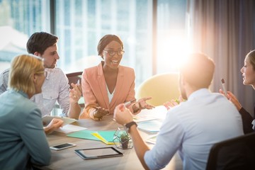 Aufkleber - Group of business people discussing at desk