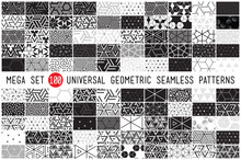 Hundred Universal Different Geometric Seamless Patterns