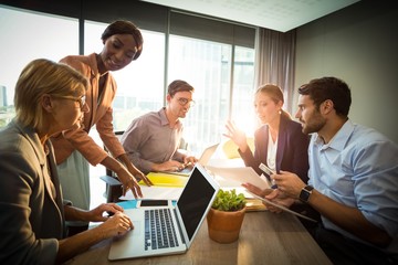 Poster - Business people during a meeting