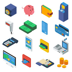 Sticker - ATM Isometric Icons Set