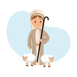 Shepherd icon. Merry Christmas design. Vector graphic