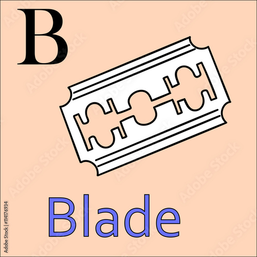 B Letter Vector Alphabet Coloring Book Blade