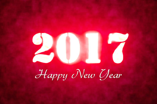 2017 New Years Eve, big radiant sign, Happy New Year  2017