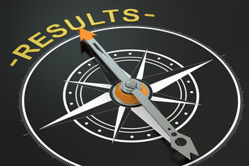 Poster - results compass concept, 3d rendering