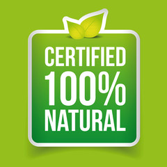 Canvas Print - Certified 100 percent Natural label green