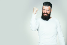 Bearded Man With Happy Yes Gesture