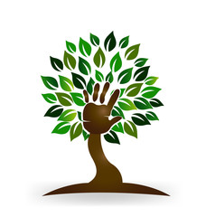 Tree hand symbol logo