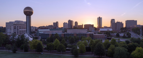 Sticker - Sunrise Buildings Downtown City Skyline Knoxville Tennessee Unit