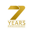 Simple Gold Anniversary Logo Vector Year 7