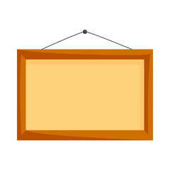 Wooden frame icon, cartoon style