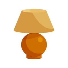 Poster - brown table lamp icon, cartoon style