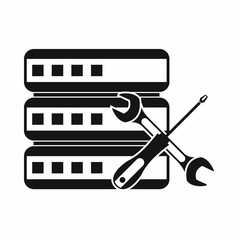 Poster - Database with screwdriver and spanner icon