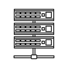 Poster - Servers icon, outline style