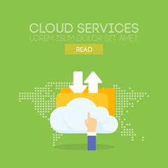 Poster - Cloud service banner concept. Vector