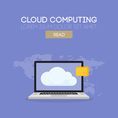 Poster - Cloud computing banner concept. Vector