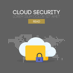 Aufkleber - Cloud security banner concept. Vector