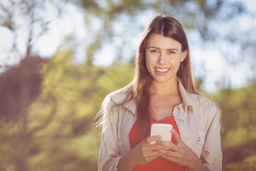 Poster - Beautiful woman using mobile phone