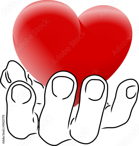 Dłoń I Czerwone Serce Buy This Stock Vector And Explore