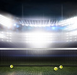 Wall Mural - Composite image of composite image of a tennis net