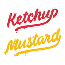 Ketchup And Mustard Lettering