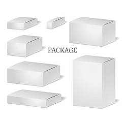set of cadrboard package isolated box on the white background. m