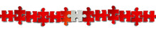 Puzzle Teile Elemente Reihe Rot Band Banner