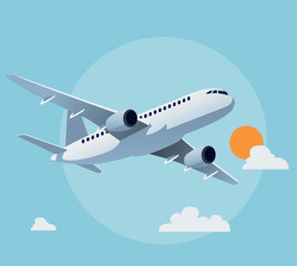 flat airplane illustration