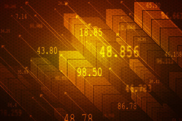 Poster - 2d rendering Stock market online business concept. business Graph 