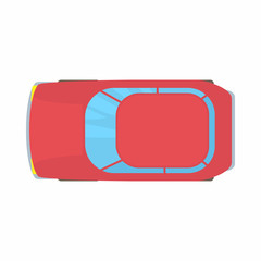 Poster - Red car top view icon, cartoon style