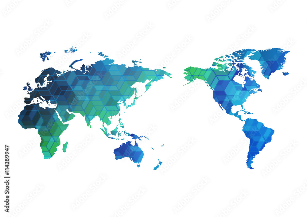 Abstract world map of vector, vector illustration Stock Vector | Adobe ...