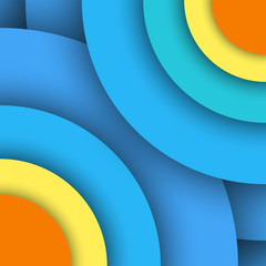 Wall Mural - Material design background. Modern colorful abstract vector illustration, trendy geometrical template. Flyer, brochure, report cover. Blue Paper layers.