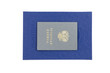 Blue diploma of higher education and employment history on a white background .