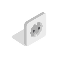 Poster - Electric white socket icon, isometric 3d style