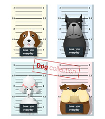 Wall Mural - Mugshot of  cute dogs holding a banner , vector, illustration