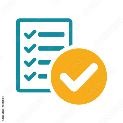 Fotografie, Obraz success list blank icon flat color on white background