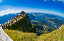 Fish Eye View From Schafberg Peak To Mondsee, Austria