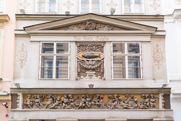 Wall Mural - Facade of old house in Annagasse street, Vienna, Austria