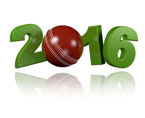 Wall Mural - Cricket ball 2016 design with a white Background